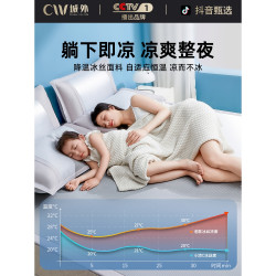 潔麗雅夏天冰絲涼蓆可水洗機洗竹蓆夏季軟蓆子床單床笠2025新款冬