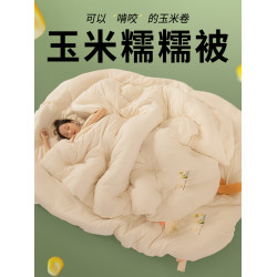 法國JK高級夏季被子A類加厚保暖玉米糯糯被抱抱被宿舍抗菌8斤白色