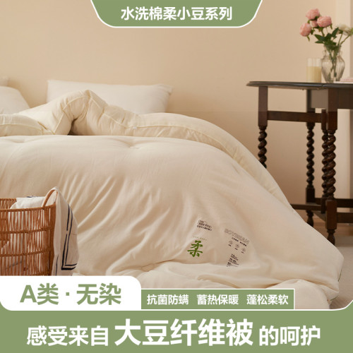 高級A類抗菌水洗棉大豆纖維被春秋被子兒童被芯四季通用加厚冬被