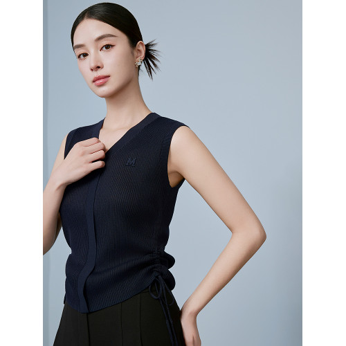 MOJO莫佐優雅設計感無袖針織打底衫2025年新款小V領內搭朗姿集團