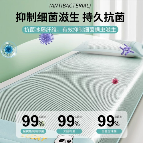 高檔輕奢夏季冰絲涼蓆竹蓆學生宿舍單人床藤蓆子兒童90x190軟蓆子