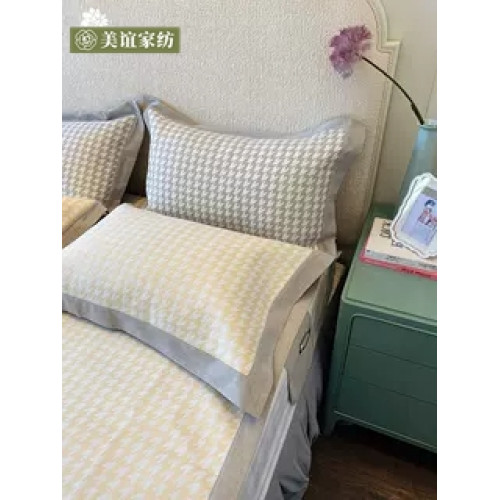 高級養生冰絲涼蓆輕奢千鳥格夏季可水洗可折曡2.0米軟蓆子1.5米床