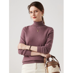 兆君秋冬新款高領修身100%羊絨衫女簡約針織打底衫山羊絨毛衣