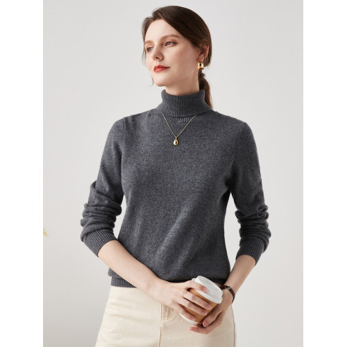 兆君秋冬新款高領修身100%羊絨衫女簡約針織打底衫山羊絨毛衣