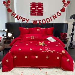 婚慶大豆被春秋被結婚大紅被子被芯喜慶紅色冬被禮品被四季通用