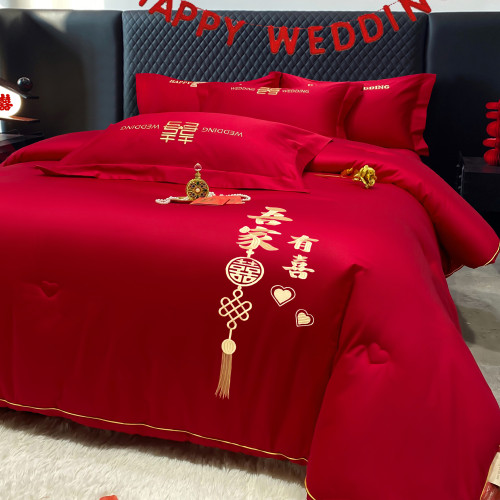 婚慶大豆被春秋被結婚大紅被子被芯喜慶紅色冬被禮品被四季通用