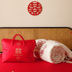 新中式大豆纖維喜被新婚慶結婚喜字被芯被子雙人抗菌防蟎春夏純棉
