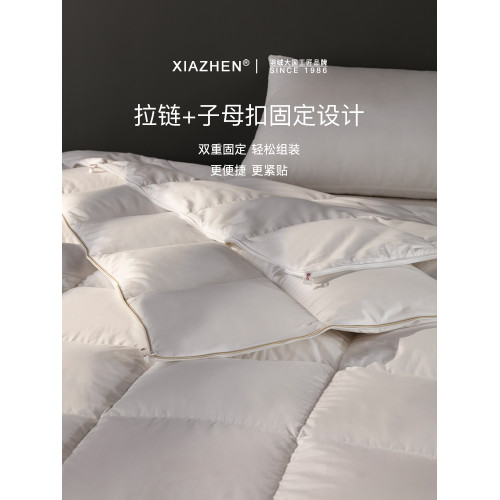 霞珍子母被子被芯二合一拉鍊款羽絨被95白鵞絨雙人加厚冬被春秋被