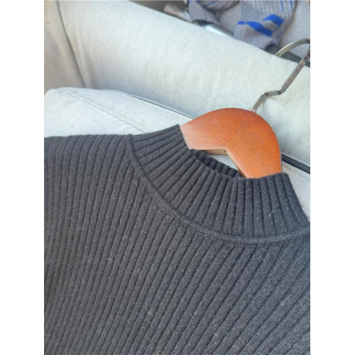 鄭任性時尚修身氣質羊絨打底衫 小高領100%山羊絨撞色打底毛衣