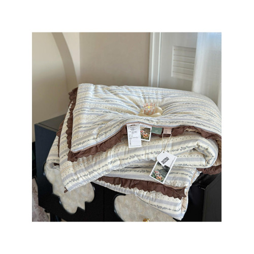 全棉雙層紗春秋被花邊豆豆被被芯150x200純棉雙人四季被子200x230