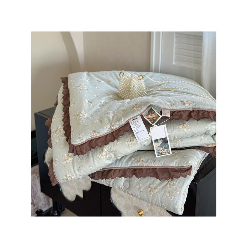 全棉雙層紗春秋被花邊豆豆被被芯150x200純棉雙人四季被子200x230