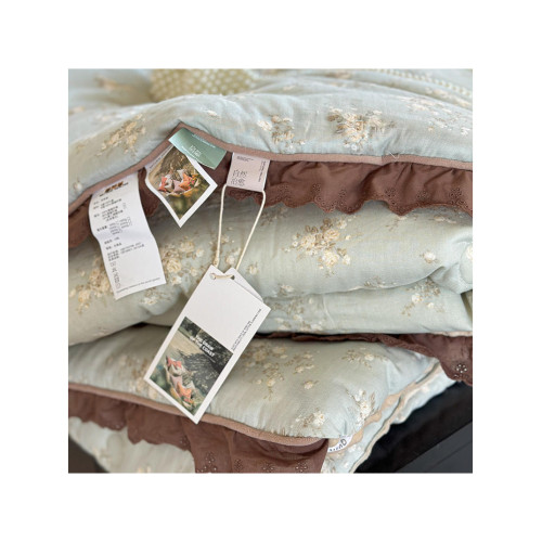 全棉雙層紗春秋被花邊豆豆被被芯150x200純棉雙人四季被子200x230