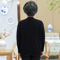 中老年人女裝秋冬毛衣奶奶裝半高領羊毛衫媽媽春秋長袖純色打底衫