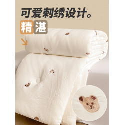 法國JK輕奢A類母嬰級小熊大豆纖維被加厚保暖被子被芯夏季棉被褥4
