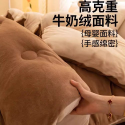 被子冬被牛奶絨冬季棉被被芯10斤羊羔絨加厚保暖冬天150x200x230