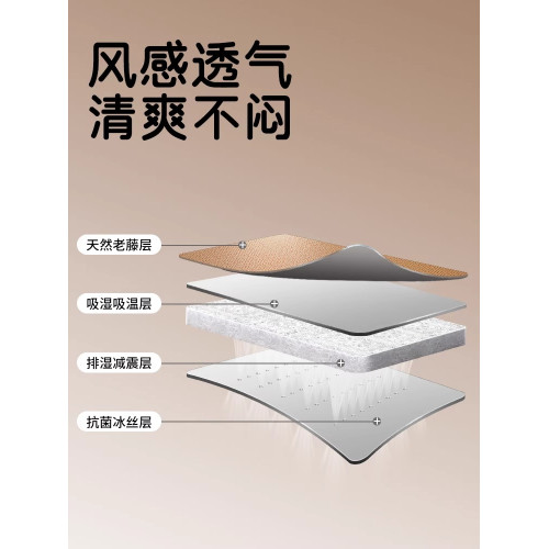PADSON新款天然純藤涼蓆夏季家用a類母嬰級夏天冰絲蓆床笠款草蓆