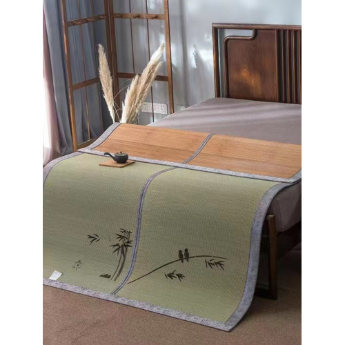 恒源祥春竹竹草雙面涼蓆折曡蓆，竹蓆/古唐藺草雙面蓆， 1.5米1.8