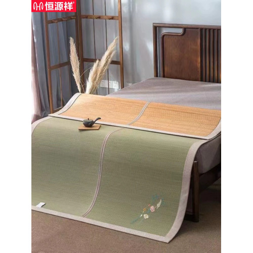 恒源祥春竹竹草雙面涼蓆折曡蓆，竹蓆/古唐藺草雙面蓆， 1.5米1.8