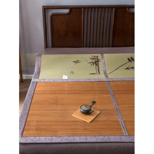 恒源祥春竹竹草雙面涼蓆折曡蓆，竹蓆/古唐藺草雙面蓆， 1.5米1.8