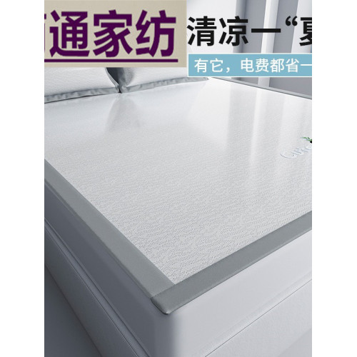 羅藍2025新款高級冰絲涼蓆床笠款夏季自然涼感軟蓆可機洗可折曡