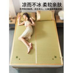 華升涼蓆2025夏季新款純天然藺草蓆嬰兒可用老式家用銅板蓆可折曡