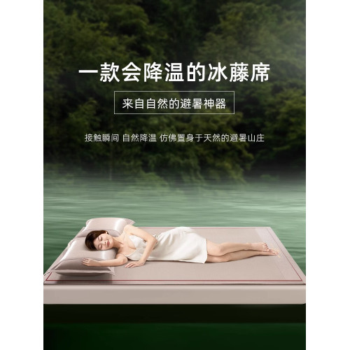 德國夏天涼蓆2025新款冰絲竹蓆家用藤蓆天然純藤床笠款a類母嬰級