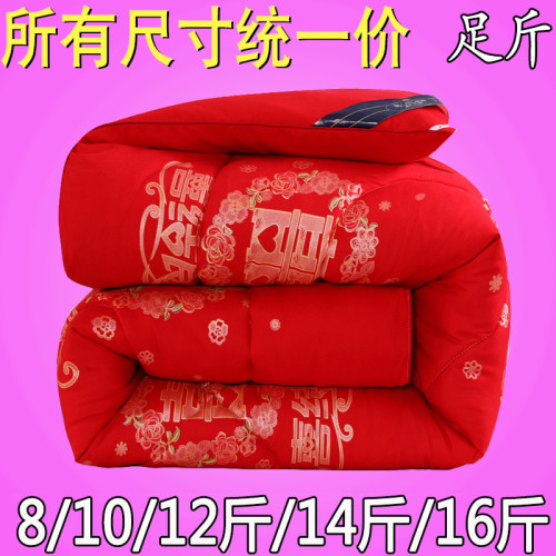 冬被加厚保暖水洗棉被子芯2.0/1.8X2.2X2.4米床羽絲10/12/14/16斤