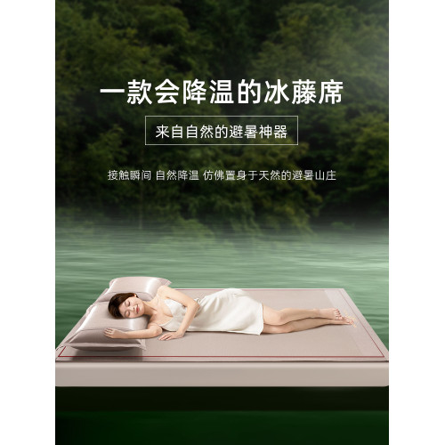 夏天a類母嬰級冰絲涼蓆竹蓆2025新款藤蓆夏季草蓆軟蓆床笠款蓆子