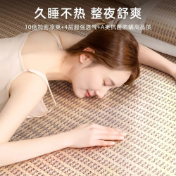 JMLZ夏天冰絲涼蓆2026新款家用藤蓆竹蓆床包款蓆子母嬰級軟蓆夏季
