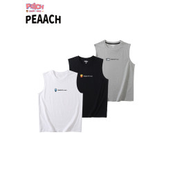 PEAACH夏季簡約寬松大碼透氣圓領背心坎肩日系純棉運動無袖T恤男