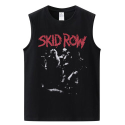 SkidRow窮街樂隊美式街頭暗黑人像休閒純棉搖滾風坎肩背心無袖T恤