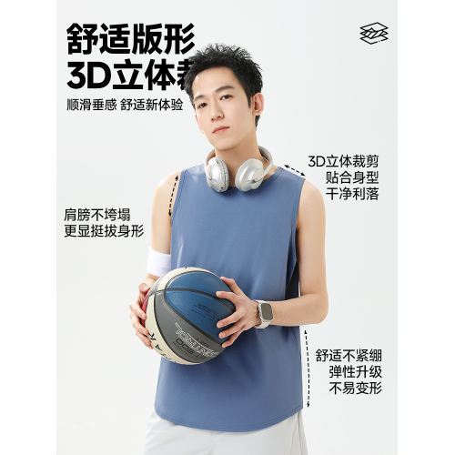 唐獅背心男款夏季簡約美式時尚無袖t恤青少年速乾5A抗菌跨欄坎肩