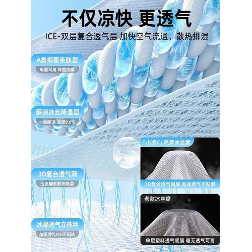 德國冰絲涼蓆夏季新款可水洗床笠軟竹蓆兒童折曡蓆子嬰兒可用藤蓆
