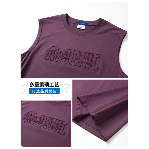 馬克華菲重磅運動健身背心男款夏季坎肩2025新款寬松上衣無袖t恤