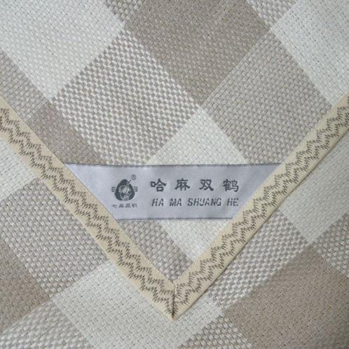 哈麻雙鶴36高支100%純亞麻涼蓆原色老款花色方格加厚加大