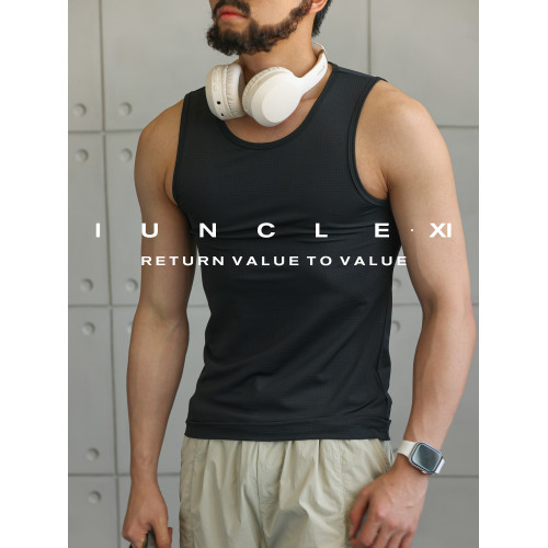 IUNCLEXI【涼感速乾】冰絲高彈工字背心男健身上衣美式硬漢運動衫