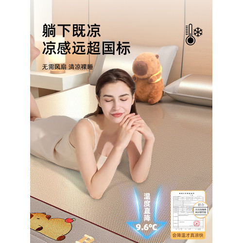 遠夢夏天冰絲涼蓆2025新款藤蓆蓆子夏季竹蓆草蓆軟蓆床笠款a類母
