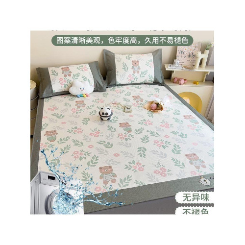 冰絲涼蓆夏季2024新款學生宿舍單人藤蓆床笠款夏天草蓆家用軟蓆子