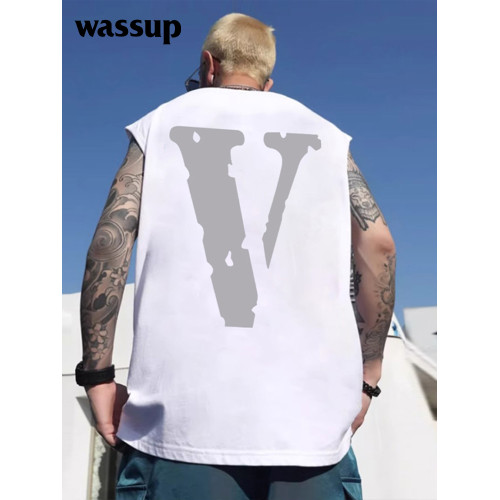 WASSUP美式高街透氣無袖汗背心男女款夏季潮牌重磅坎肩t恤寬松ins