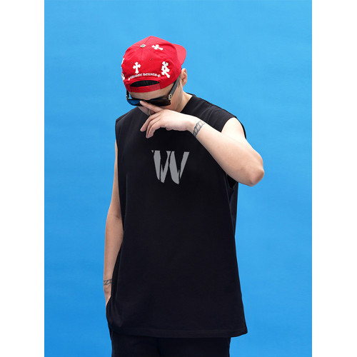 WASSUP HEODS無袖t恤背心男士夏季純棉寬松潮牌ins坎肩男生運動