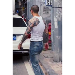 抖音紅人夏季純色男士背心重磅棉工字健身肌肉型男透氣高彈力吸汗