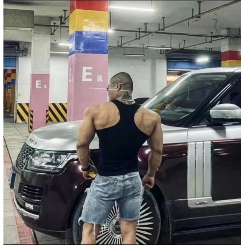抖音紅人夏季純色男士背心重磅棉工字健身肌肉型男透氣高彈力吸汗