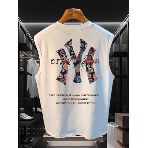 潮牌純棉背心男士無袖T恤2026新款夏季彩色印花坎肩運動上衣男款