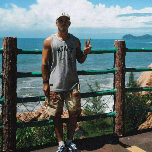 WTAPS 22SS西山徹夏季日系餘文樂寬松印花打底背心健身運動汗衫