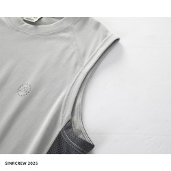 Sinrcrew戶外越野跑步輕薄透氣速乾吸溼健身運動寬松撞色坎肩背心
