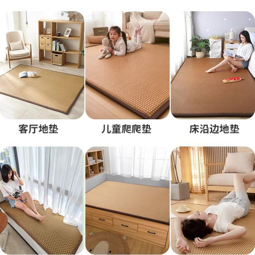 日本涼蓆藤蓆夏季加厚家用臥室地毯藤編軟墊睡覺打地鋪蓆子床墊