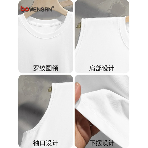潮牌純棉背心男士無袖t恤夏季2025新款寬松健身運動坎肩汗衫男款