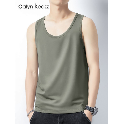 CalynKedzz男士背心2025新款無袖運動t恤冰絲速乾運動汗衫打底男