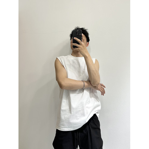 400g重磅純棉高克重寬松濶版無袖背心港風ins潮流運動夏季坎肩男