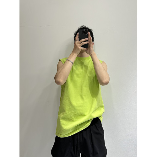 400g重磅純棉高克重寬松濶版無袖背心港風ins潮流運動夏季坎肩男